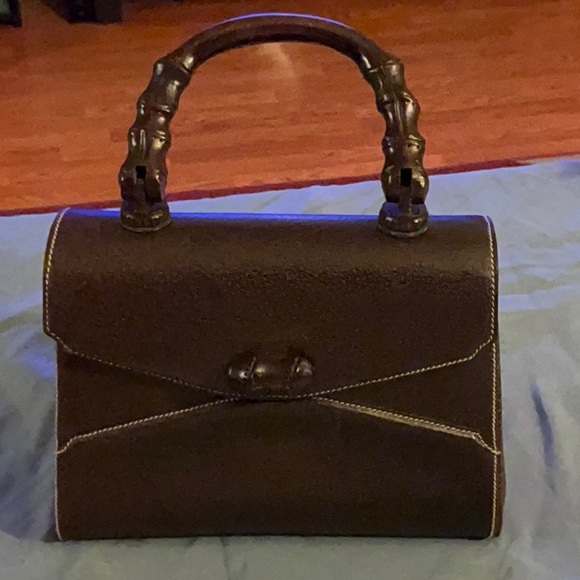 Gucci Dark brown Satchel with Bamboo Handle - Picture 1 of 16